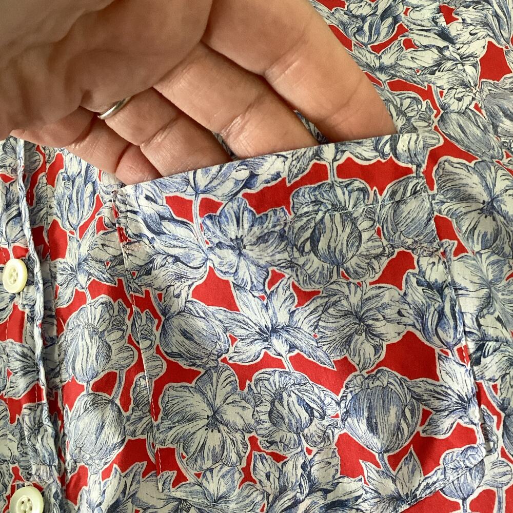 J Crew x Liberty Art Fabric Size 0 Matilda Tulip Floral Print Popover Blouse - Picture 11 of 16